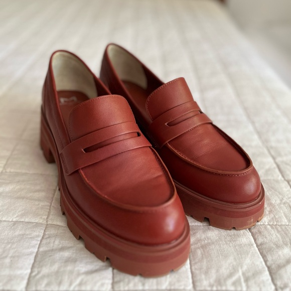 Marc Fisher Rust Leather Loafers - Picture 1 of 5
